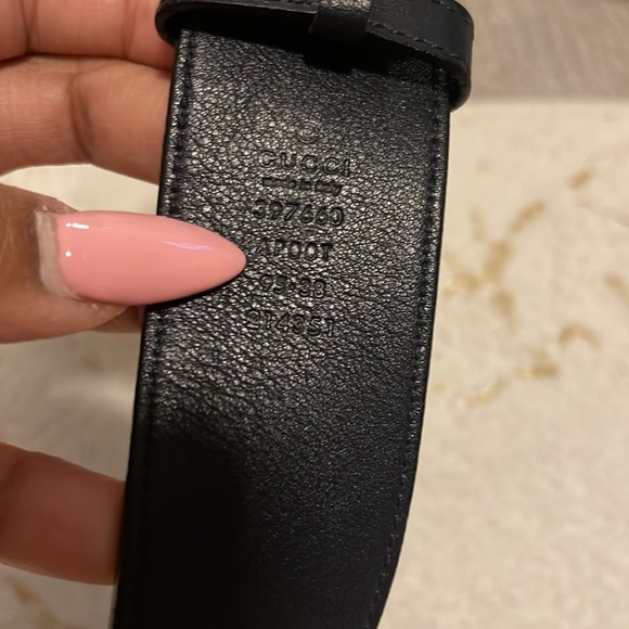 Authentic Gucci Marmont Belt Navy Blue Sz 95 - Picture 2 of 5